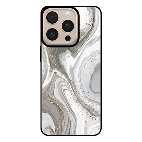 Hülle passend für Smartphonica Handyhülle Geeignet für iPhone 16 Pro Max mit Marmor Druck - TPU Back Cover Case Marble Design - Silber von Smartphonica