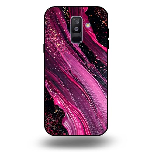 Hülle passend für Smartphonica Handyhülle passend für Samsung Galaxy A6 Plus 2018 mit Marmor Druck - TPU Back Cover Case Marble Design - Lila Pink/Back Cover von Smartphonica