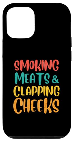 Hülle für iPhone 12/12 Pro Lustiges Grillen im Vintage-Stil mit geräuchertem Fleisch und klatschenden Wangen von Smokin' Meats And Clapping Cheeks