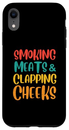 Hülle für iPhone XR Lustiges Grillen im Vintage-Stil mit geräuchertem Fleisch und klatschenden Wangen von Smokin' Meats And Clapping Cheeks