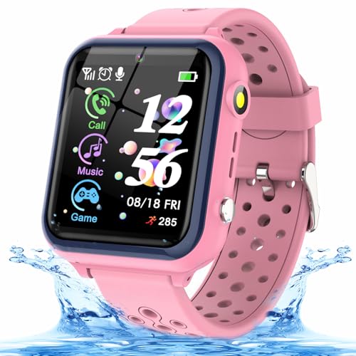 Smooce Smartwatch Kinder Telefon,Wasserdicht Musik Smartwatch für Kinder,Kinder Smartwatch mit 11 Spiele SOS Anruf Kamera Stoppuhr Wecker Rekorder Rechner für Jungen Mädchen von Smooce