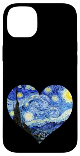 Hülle für iPhone 14 Plus Sternennacht Van Gogh Herzform stilvolles Design von Smooth HQ