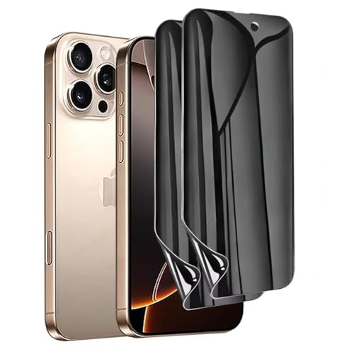 Snailcanfly 2pcs Anti-Spion Hydrogel Film für iPhone 16 Pro 5G 6.3inch 2024 Sehr empfindlich Datenschutz Bildschirmschutz Explosionssicher Flexible TPU Schutzfolie Anti-Peeping von Snailcanfly