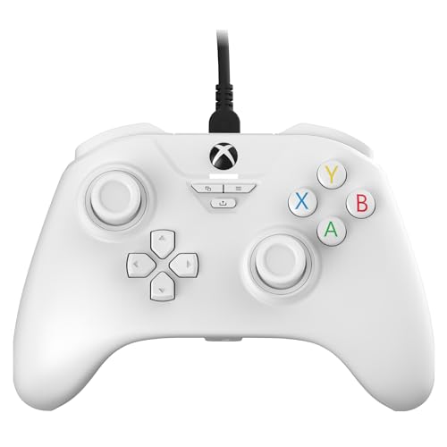 Snakebyte Gamepad Base X weiß - Offiziell lizenzierter, kabelgebundener Xbox Series X|S & PC Controller mit Hall-Effect-Sensoren & Audioanschluss von Snakebyte