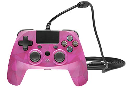 snakebyte GAMEPAD 4S – bubblegum - Controller für PlayStation 4 / PS4 Slim / Pro / PS3, Analoge Dual Joysticks, PC kompatibel (Windows 7 / 8 / 10), 3m Kabellänge, Touchpad, haptische Feedback von Snakebyte