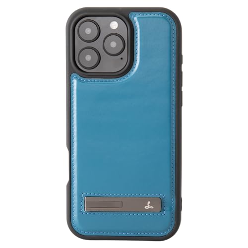 Snakehive Backcase für iPhone 16 Pro Max - Echtes Leder-Handyhülle mit Standfunktion - Premium-Leder handgefertigt in der Türkei - Stoßfeste Hülle mit fortschrittlichem Aufprallschutz - Blau von Snakehive