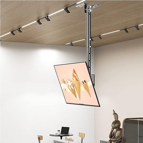 TV-Deckenhalterung, 360 Grad drehbar, neigbar, schwenkbar, TV-Halterung, passend für 66-152 cm (26-60 Zoll) große Fernseher, max. 400 x 400 mm, Belastung 50 kg, 4 m von SnamicE