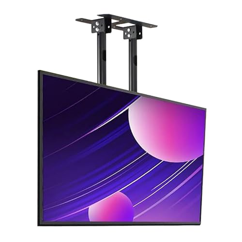 Verstellbare TV-Deckenhalterung – elektrischer TV-Heber, verstellbare Höhe, doppelpolig, Einzelbild-TV-Halterung, passend für 152,4 - 254,4 cm (60-100 Zoll) Low-Profile-Fernseher, neigbare von SnamicE