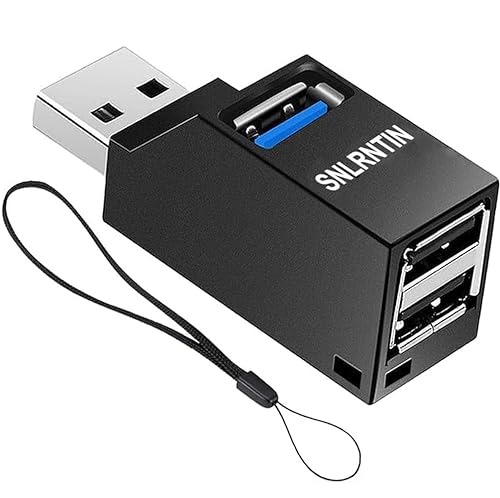 3-Port Mini USB 3.0 Hub, Snlrntin USB 3.0 Hub für Laptop, Mehrfach-USB-Splitter, USB-Port-Expander für PC, MacBook, Mac Pro, Mac Mini, iMac, Tablet und mehr von Snlrntin