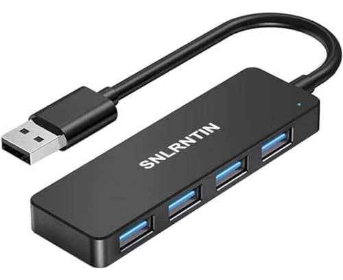 4 Port USB 3.0 Hub, Multiport USB Splitter, Snlrntin 4-in-1 USB Expander Hub für Laptop, Flash-Laufwerk, mobile HDD, Konsole, Drucker, Kamera, Mac von Snlrntin