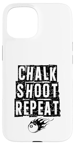 Chalk Shoot Repeat Billardqueue Pool Snooker Hülle für iPhone 15 von Snooker Billiard Cue Sporty Design For Ball Player