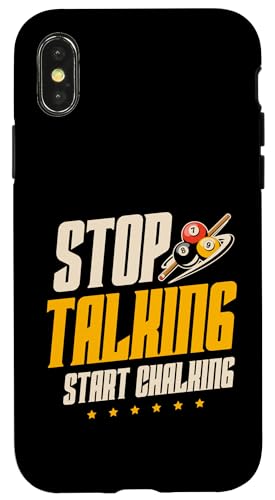 Stop Talking Start Chalking Billardqueue Pool Snooker Hülle für iPhone X/XS von Snooker Billiard Cue Sporty Design For Ball Player