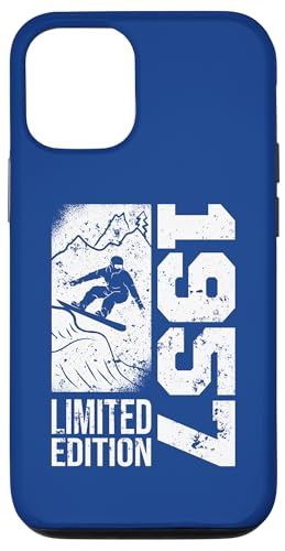 Hülle für iPhone 12/12 Pro Snowboarder Jahrgang 1957 Geburtstags Snowboarding Snowboard von Snowboard Zubehör Geschenke Shirts