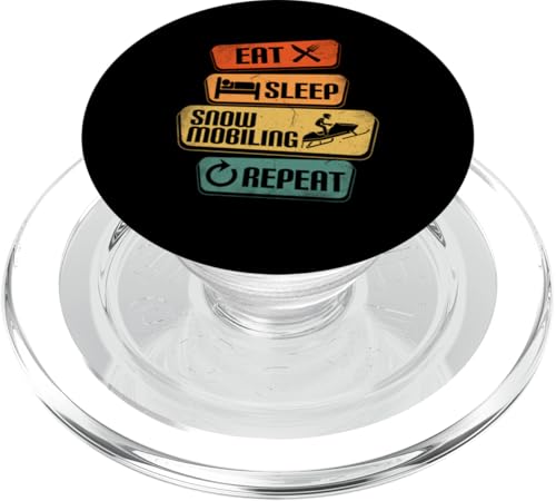 Eat Sleep Snowmobiling Repeat Lustiges Schneemobil PopSockets PopGrip für MagSafe von Snowmobile Funny Snowmobiling Motor Sled