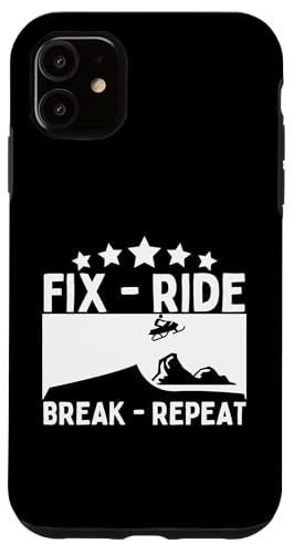 Hülle für iPhone 11 Snowmobiling Fix Ride Break Repeat Lustiges Schneemobil von Snowmobile Funny Snowmobiling Motor Sled