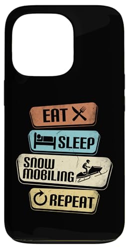 Hülle für iPhone 13 Pro Eat Sleep Snowmobiling Repeat Lustiges Schneemobil von Snowmobile Funny Snowmobiling Motor Sled