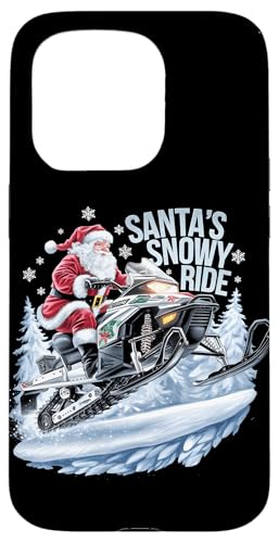 Hülle für iPhone 15 Pro Schneemobil Reiten Schneemobilfahren Weihnachten Santa's Snowy Ride von Snowmobile Lover Winter Xmas Kids Men Women Tees