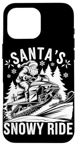 Hülle für iPhone 16 Pro Max Weihnachtsmann Schneemobil Reiten Schneemobilfahren Weihnachten von Snowmobile Lover Winter Xmas Kids Men Women Tees