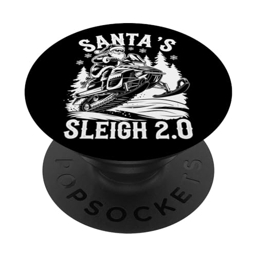 Santas Schlitten 2.0 Schneemobil Reiten Schneemobilfahren Weihnachten PopSockets Klebender PopGrip von Snowmobile Lover Winter Xmas Kids Men Women Tees