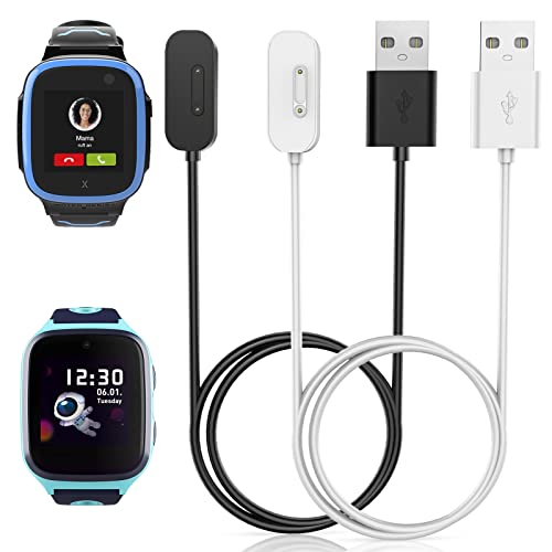 2-Stück Magnetisches Ladekabel Kompatibel mit Xplora X5 / X4, Tragbares USB-Kabel Ersatz Ladegerät Charging Cable für X5 Play /4,Schwarz & Weiß von Snyeest