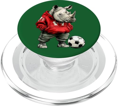 Nashorn Fussballer PopSockets PopGrip für MagSafe von Soccer Animals