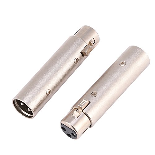 3-poliger XLR-Adapteranschluss Stecker an Buchse Audio-Mikrofon Mikrofonverlängerungsadapter-Anschluss 2St von Socobeta