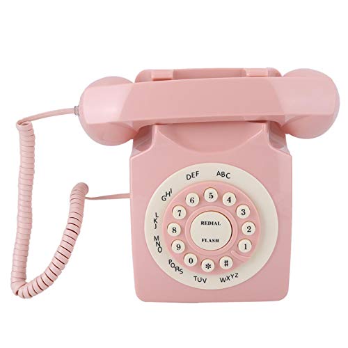 Vintage Telefon Classic Old Style Retro Festnetztelefon für Home Desk Office Dekoration Pink von Socobeta