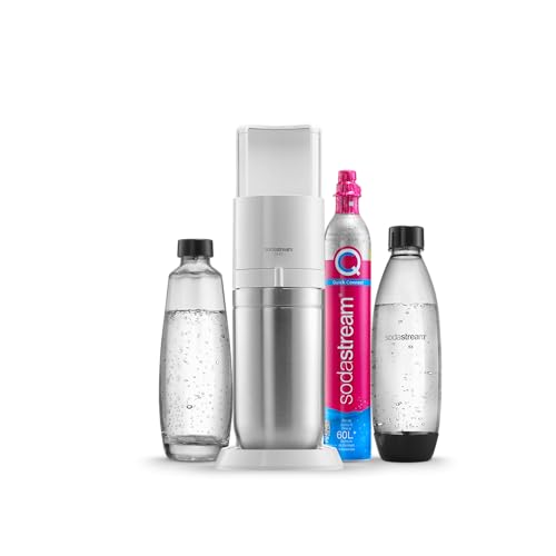 SodaStream Wassersprudler Duo mit CO2-Zylinder, 1x 1L Glasflasche und 1x 1L spülmaschinenfeste Kunststoff-Flasche, Höhe: 44cm von SodaStream