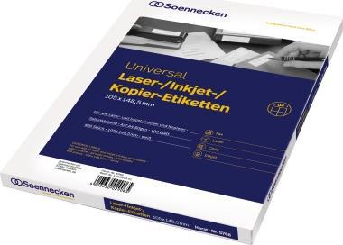 Soennecken Universaletiketten 105x148.5mm 400 St./Pack. - Weiß - Rechteck - Dauerhaft - Papier - Laser/Inkjet - 105 mm (5768) von Soennecken