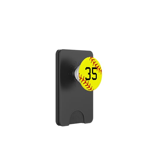 Softball Nummer 35 Trikot Uniform Mädchen Frauen Spieler Liebhaber PopSockets PopWallet für MagSafe von Softball by Winona