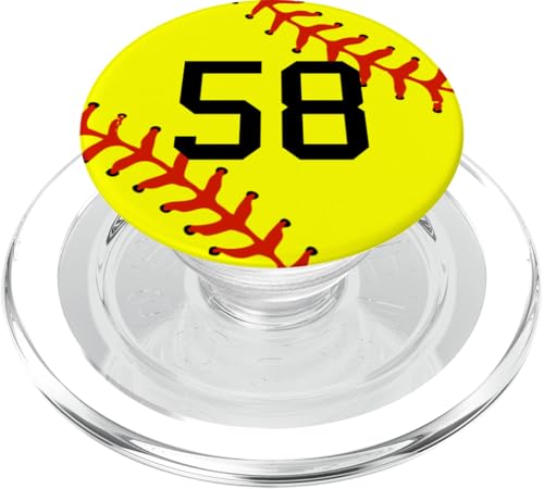 Softball Nummer 58 Trikot Uniform Mädchen Frauen Spieler Liebhaber PopSockets PopGrip für MagSafe von Softball by Winona