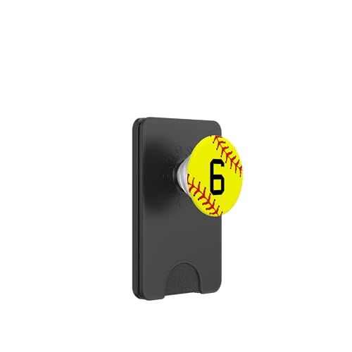 Softball Nummer 6 Trikot Uniform Mädchen Frauen Spieler Liebhaber PopSockets PopWallet für MagSafe von Softball by Winona