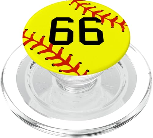 Softball Nummer 66 Trikot Uniform Mädchen Frauen Spieler Liebhaber PopSockets PopGrip für MagSafe von Softball by Winona