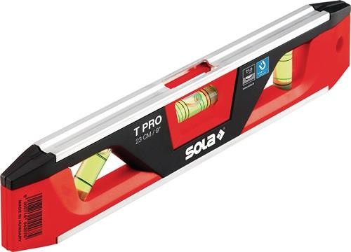 Sola Torpedowasserwaage T PRO 23cm Aluminium/ABS Ku.rot/schwarz 1 mm/m 1 mm/m von Sola