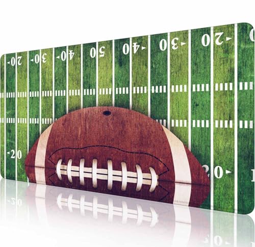Gaming-Mauspad, groß, Tastatur-Mauspad, Schreibtischunterlage, rutschfeste Gummiunterseite mit genähten Kanten, Mauspad, 31,5 x 29,8 cm, American Football Feld und Ball Gaming-Mauspad, groß, Tastatur-Mauspad, Schreibtischunterlage, rutschfeste Gummiunterseite mit genähten Kanten, Mauspad, 31,5 x 29,8 cm, American Football Feld und Ball von Solekla