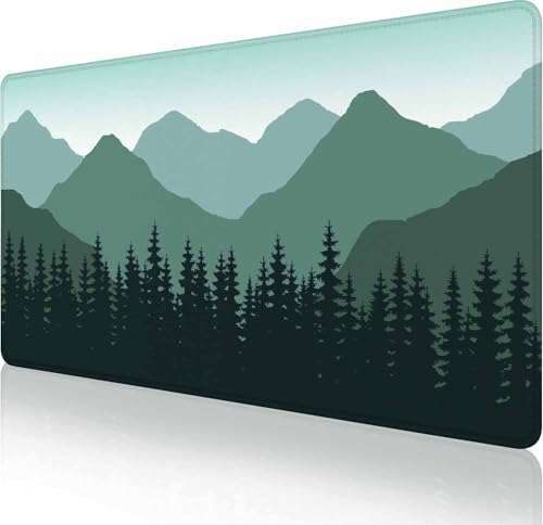 Großes Gaming-Mauspad mit genähten Kanten, Nebelwald, Berge, Landschaft, Schreibtischmatte, erweitertes XL-Tastatur-Pad, rutschfeste Gummiunterseite, Schreibtischunterlage für Tastatur und Maus, 90 x Großes Gaming-Mauspad mit genähten Kanten, Nebelwald, Berge, Landschaft, Schreibtischmatte, erweitertes XL-Tastatur-Pad, rutschfeste Gummiunterseite, Schreibtischunterlage für Tastatur und Maus, 90 x von Solekla