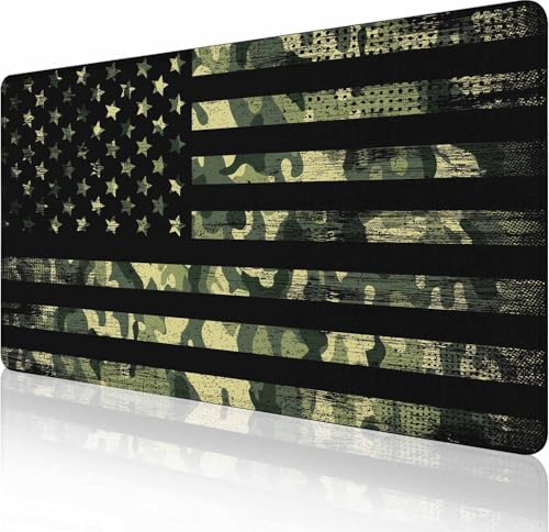 Großes Gaming-Mauspad mit genähten Kanten, Schreibtischmatte, erweiterte Tastaturunterlage, rutschfeste Gummiunterseite, Schreibtischunterlage für Tastatur und Maus, 90 x 40 cm, amerikanische Flagge Großes Gaming-Mauspad mit genähten Kanten, Schreibtischmatte, erweiterte Tastaturunterlage, rutschfeste Gummiunterseite, Schreibtischunterlage für Tastatur und Maus, 90 x 40 cm, amerikanische Flagge von Solekla