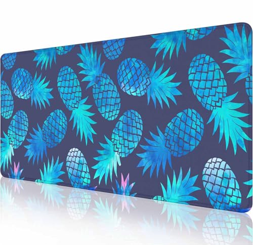 Großes Gaming-Mauspad mit genähten Kanten, Vintage-Ananas-Schreibtischmatte, erweitertes XL-Tastatur-Pad, rutschfeste Gummiunterseite, Schreibtischunterlage für Tastatur und Maus, 80 x 29 cm Großes Gaming-Mauspad mit genähten Kanten, Vintage-Ananas-Schreibtischmatte, erweitertes XL-Tastatur-Pad, rutschfeste Gummiunterseite, Schreibtischunterlage für Tastatur und Maus, 80 x 29 cm von Solekla