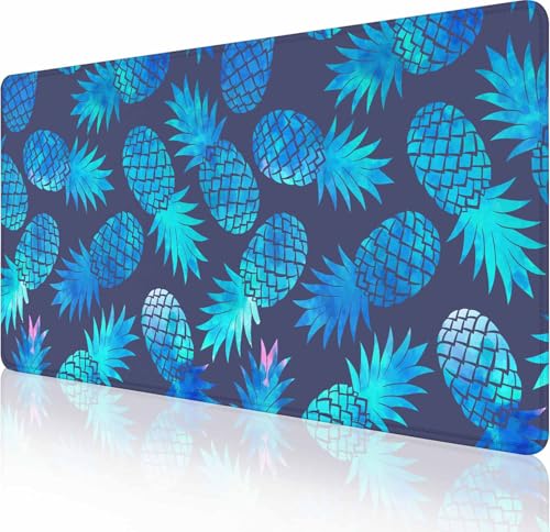 Großes Gaming-Mauspad mit genähten Kanten, Vintage-Ananas-Schreibtischmatte, erweitertes XL-Tastatur-Pad, rutschfeste Gummiunterseite, Schreibtischunterlage für Tastatur und Maus, 90 x 40 cm Großes Gaming-Mauspad mit genähten Kanten, Vintage-Ananas-Schreibtischmatte, erweitertes XL-Tastatur-Pad, rutschfeste Gummiunterseite, Schreibtischunterlage für Tastatur und Maus, 90 x 40 cm von Solekla