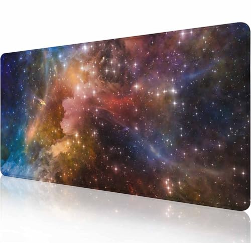 Großes Gaming-Mauspad mit genähten Kanten, bunte Galaxienebel-Schreibtischmatte, erweiterte Tastaturunterlage, rutschfeste Gummiunterseite, Schreibtischunterlage für Tastatur und Maus, 80 x 29 cm Großes Gaming-Mauspad mit genähten Kanten, bunte Galaxienebel-Schreibtischmatte, erweiterte Tastaturunterlage, rutschfeste Gummiunterseite, Schreibtischunterlage für Tastatur und Maus, 80 x 29 cm von Solekla