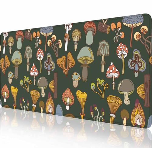 Großes erweitertes Gaming-Mauspad mit genähten Kanten, rutschfeste Gummiunterseite, Mauspad für Büro, Computer, Tastatur, Laptop und Schreibtischunterlage für Zuhause, 80 x 30 x 0,3 cm, Pilze Großes erweitertes Gaming-Mauspad mit genähten Kanten, rutschfeste Gummiunterseite, Mauspad für Büro, Computer, Tastatur, Laptop und Schreibtischunterlage für Zuhause, 80 x 30 x 0,3 cm, Pilze von Solekla