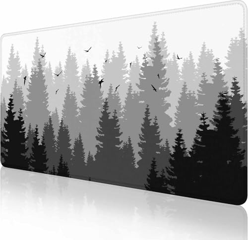 Großes erweitertes Gaming-Mauspad mit genähten Kanten, rutschfeste Gummiunterseite, Mauspad für Büro, Computer, Tastatur, Laptop und Schreibtischunterlage zu Hause, 90 x 40 cm, Kiefernbäume Großes erweitertes Gaming-Mauspad mit genähten Kanten, rutschfeste Gummiunterseite, Mauspad für Büro, Computer, Tastatur, Laptop und Schreibtischunterlage zu Hause, 90 x 40 cm, Kiefernbäume von Solekla