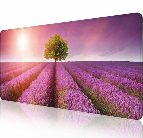 Schreibtischunterlage, atemberaubendes Lavendelfeld-Landschaft, Schreibtischunterlage, lila, großes Mauspad, Gaming-Mauspad, erweitertes XXL-Tastatur-Pad, 80 x 29 cm, Laptop, Computer, Maus, Tastatur Schreibtischunterlage, atemberaubendes Lavendelfeld-Landschaft, Schreibtischunterlage, lila, großes Mauspad, Gaming-Mauspad, erweitertes XXL-Tastatur-Pad, 80 x 29 cm, Laptop, Computer, Maus, Tastatur von Solekla