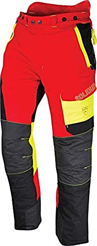 Solidur COPA3ARE - Comfy Typ A Klasse 3 Kettensägenhosen - Außergewöhnlicher Komfort und Schutz - Sicheres und funktionelles Design - Größe XL - Rot von Solidur