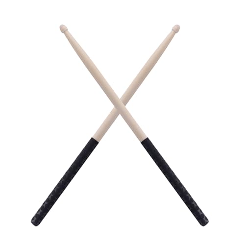 Solinder Drumsticks 1 Paar Drumsticks 5A Anti-Rutsch-Drumsticks aus Ahornholz Drumsticks Dreieckige Spitze mit rutschfestem umwickeltem Griff Musikinstrument Schlagzeug Set Zubehör von Solinder