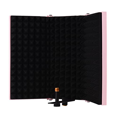 Solinder Mikrofon Isolation Shield 3-Türer Professionelle Studio Recording Mikrofon Isolation Shield Faltbarer Popfilter Mikrofon Windschutz mit hoher Dichte EVA-Schaum Schallabsorbierender von Solinder