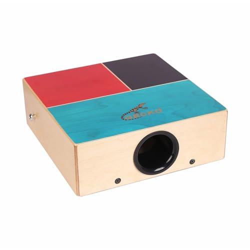 Solinder Schlagzeug Cajon Holztrommel Flache Handtrommel Schlagzeug mit verstellbarem Gurt Tragbare Box Trommel für Anfänger Reise Party Hand Drum von Solinder