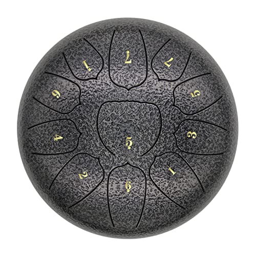 Solinder Zungentrommel aus Stahl 6 Zoll Steel Tongue Drum 11 Notes Handpan Drum mit Drum Mallet Finger Picks Percussion für Meditation Yoga von Solinder