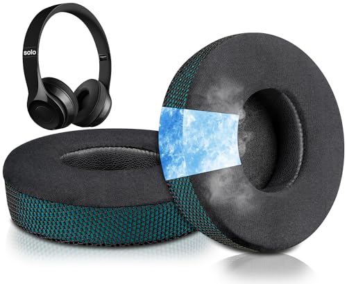 SoloWIT® Kühlgel Ersatzpolster Ersatz Ohrpolster für Beats Solo 2 & Solo 3 Wireless On-Ear Kopfhörer, Polster mit hoher Dichte Geräusch-Isolationschaum, zusätzliche Dicke von SoloWIT