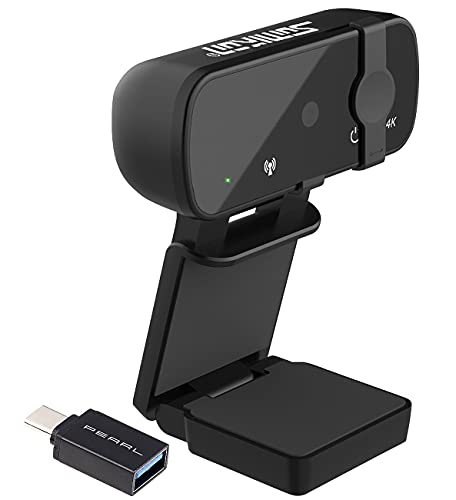 Somikon PC Camera: 4K-USB-Webcam mit Linsenabdeckung und USB-A-auf-USB-Typ-C-Adapter (PC Cam, PC Webcam, Sichtschutz) von Somikon
